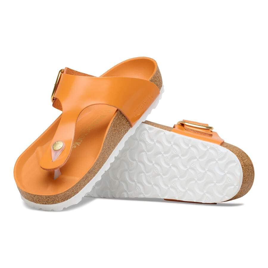 Gizeh Big Buckle Natural Leather Patent - High-Shine Kurkuma