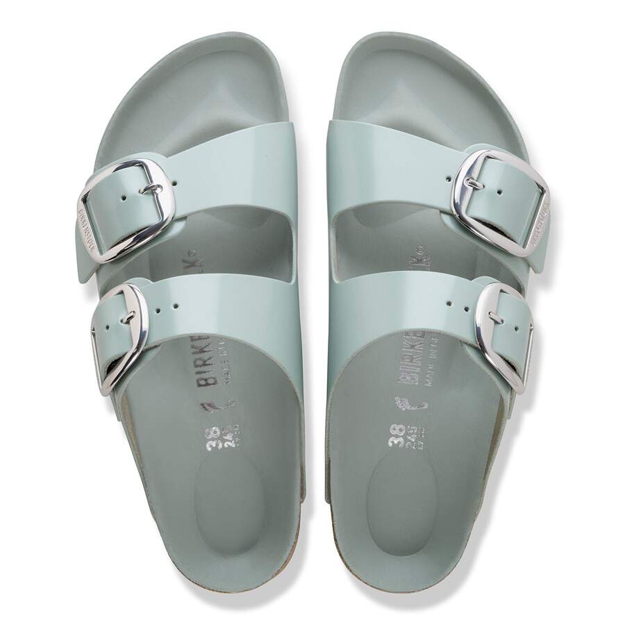 Arizona Big Buckle Natural Leather Patent - High-Shine Pure Sage