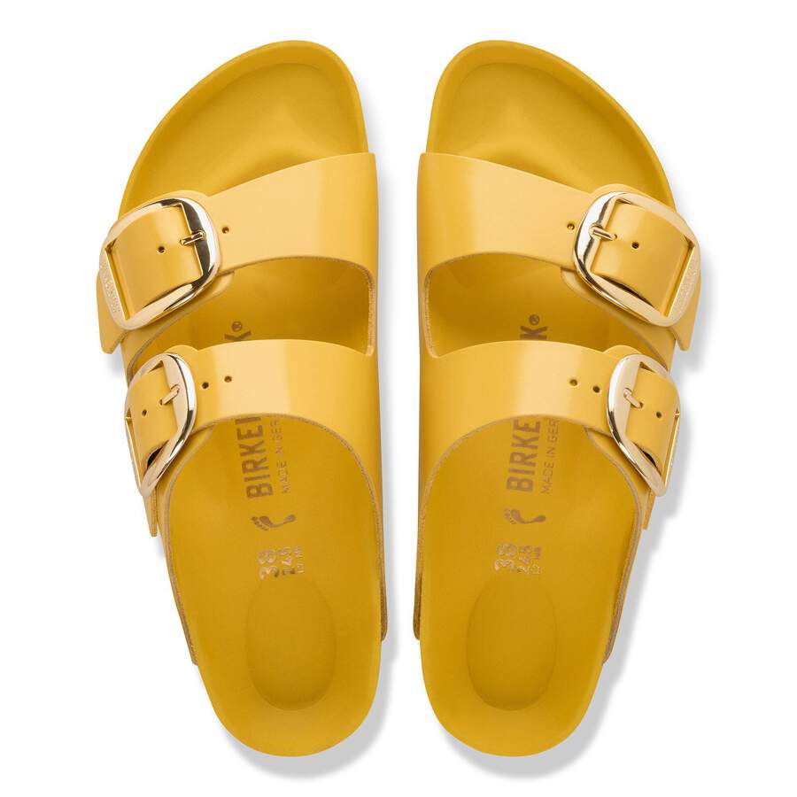 Arizona Big Buckle Natural Leather Patent - High-Shine Ochre