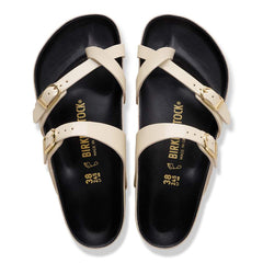 Mayari Natural Leather Patent - High-Shine Ecru/Black