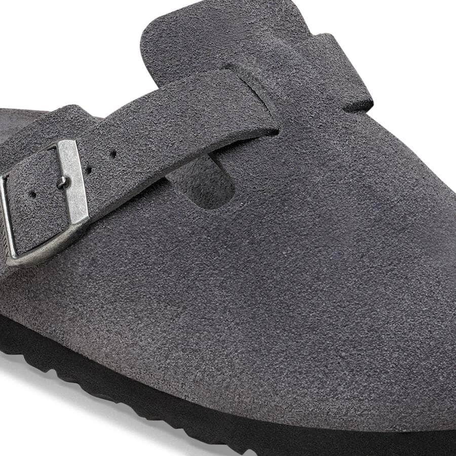 Boston Soft Footbed Suede Leather - Charcoal