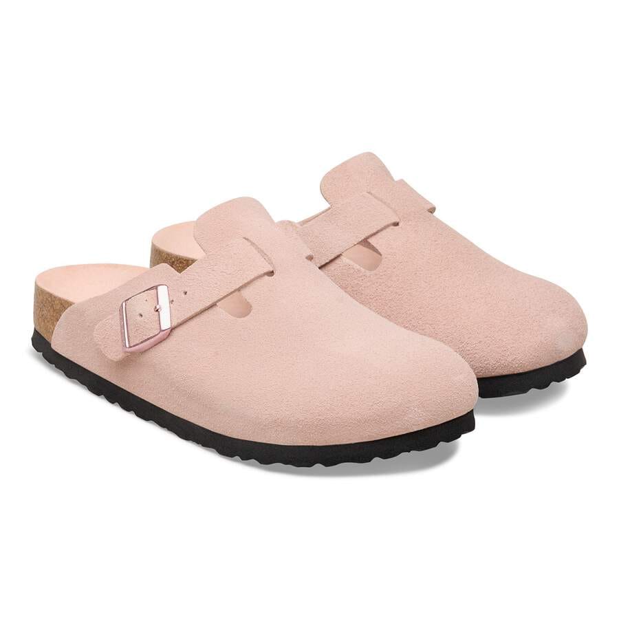 Boston Soft Footbed Suede Leather - Light Rose