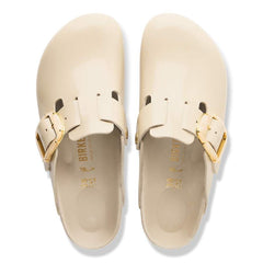 Boston Big Buckle Natural Leather Patent - High-Shine Oyster