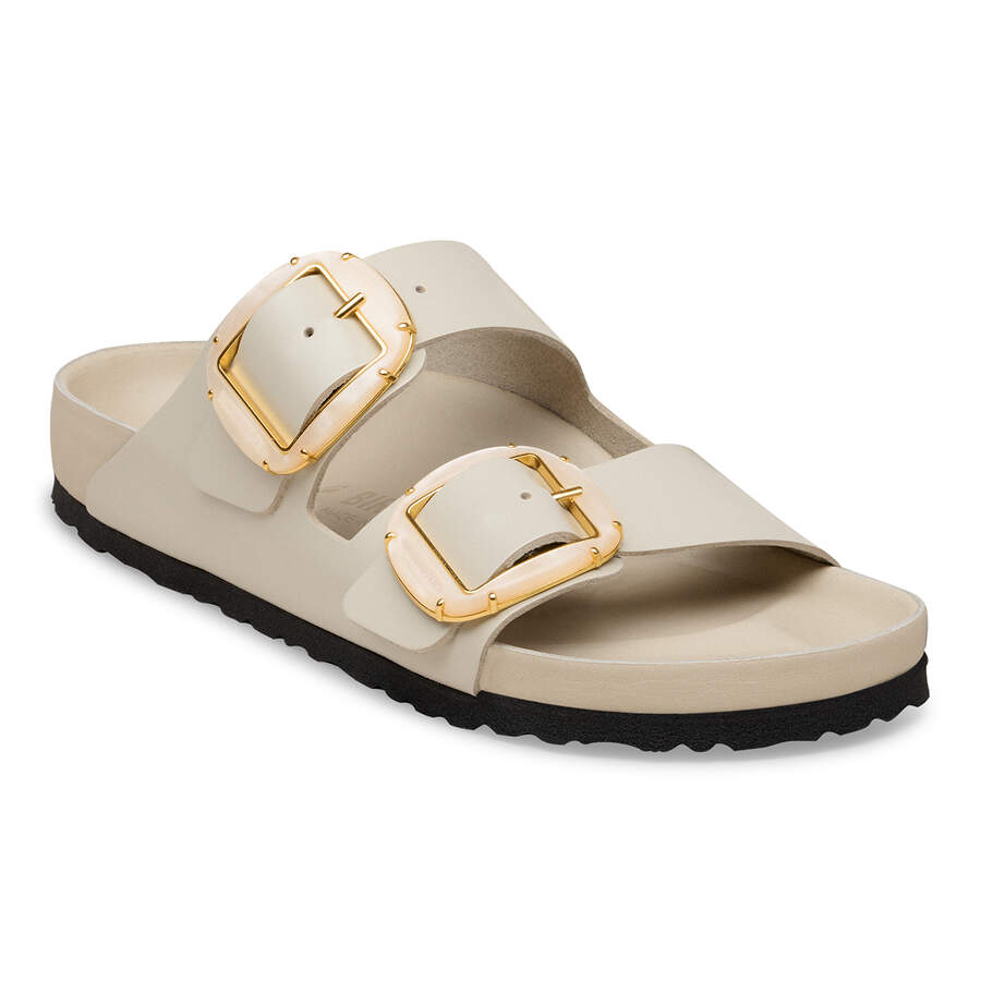 Arizona Big Buckle Natural Leather Patent - High-Shine Oyster