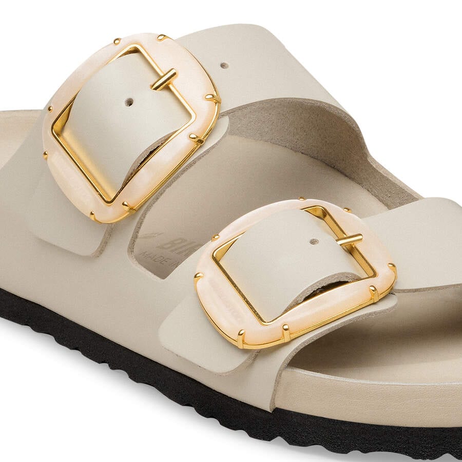 Arizona Big Buckle Natural Leather Patent - High-Shine Oyster