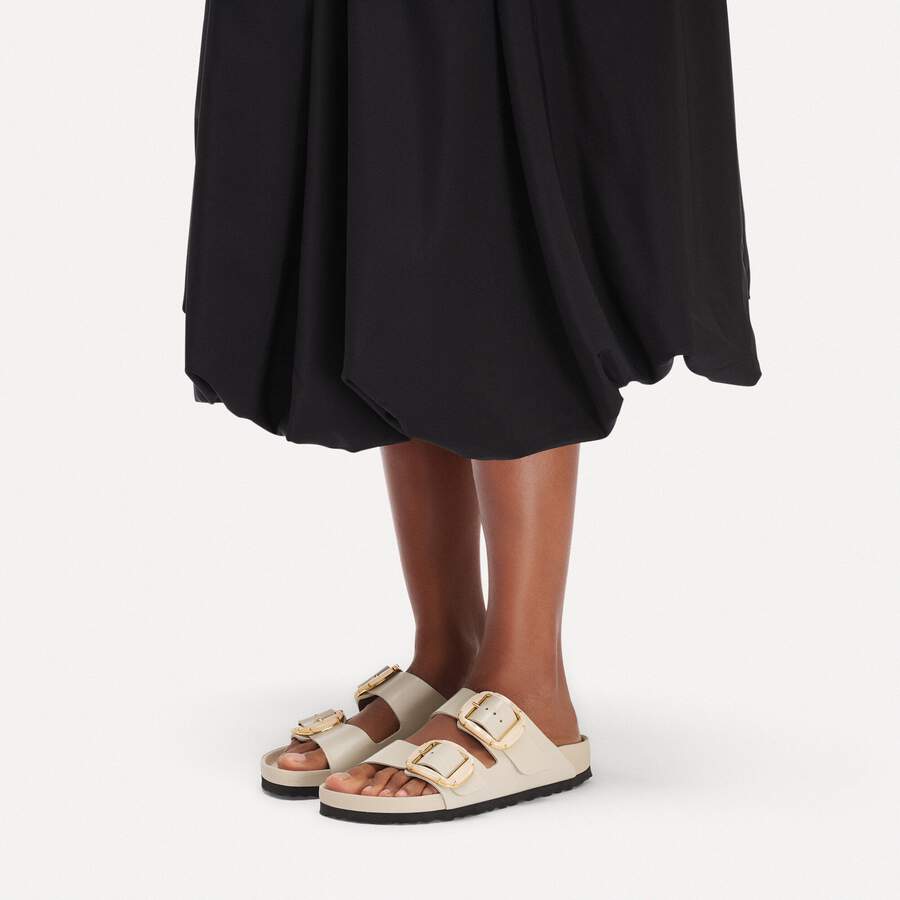 Arizona Big Buckle Natural Leather Patent - High-Shine Oyster