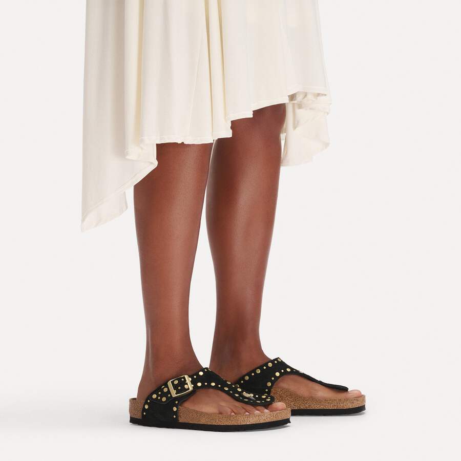 Gizeh Rivet Suede Leather - Black