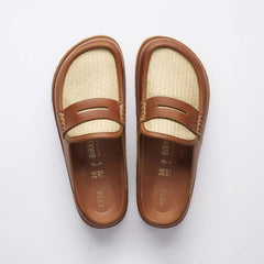 1774 Naples Wrapped Raffia Mischmaterial - Ginger Brown Raffia