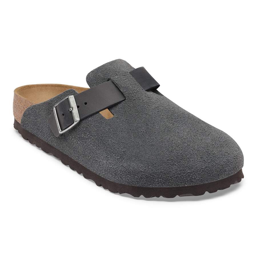Boston Mixed Leather - Charcoal