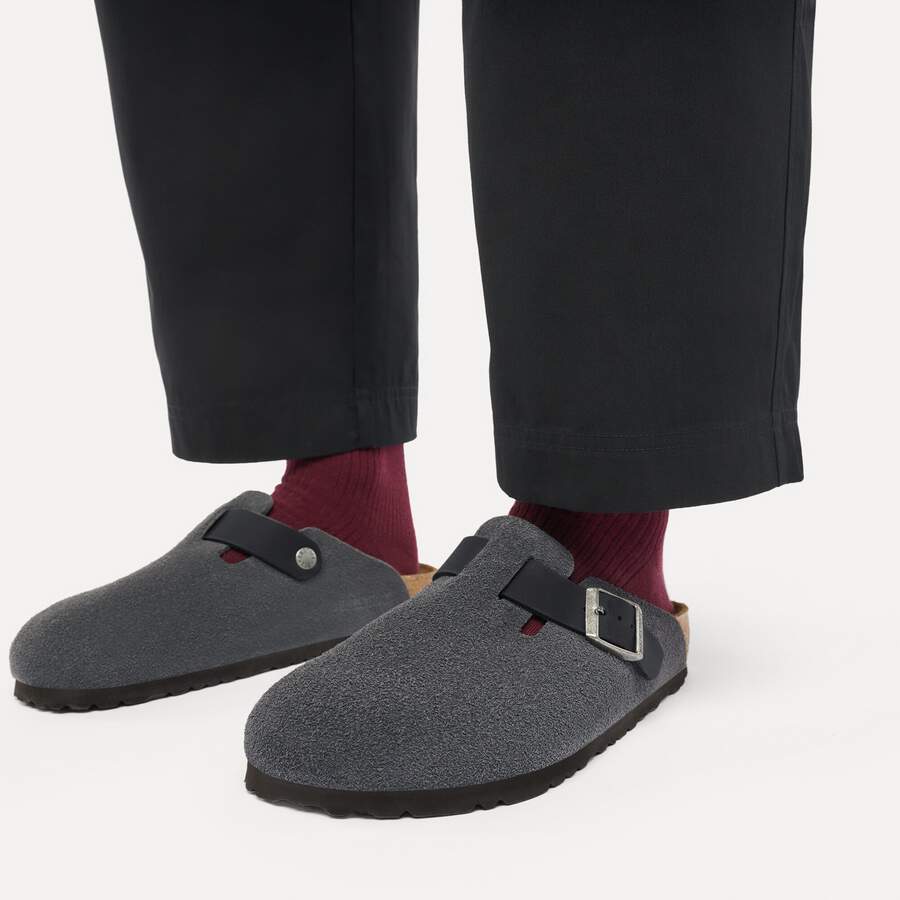 Boston Mixed Leather - Charcoal