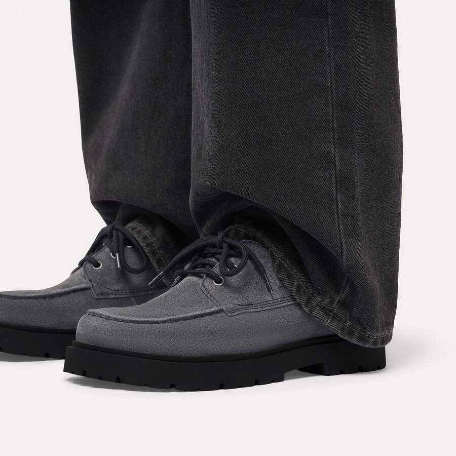 Highwood Moc Lace Low Suede Leather - Charcoal