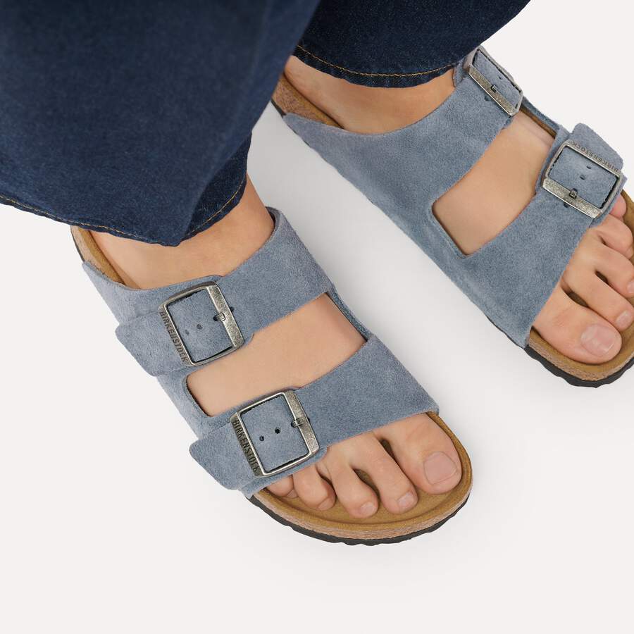 Arizona Suede Leather - Stone Blue