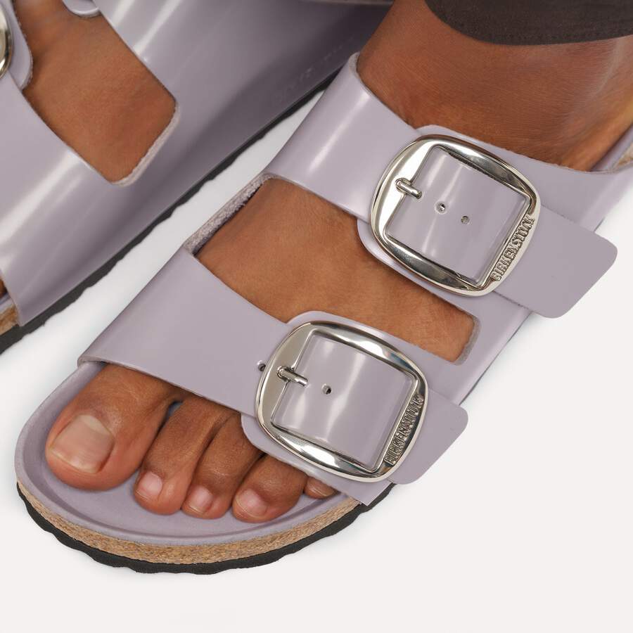 Arizona Big Buckle Natural Leather Patent - High-Shine Lavender Sky