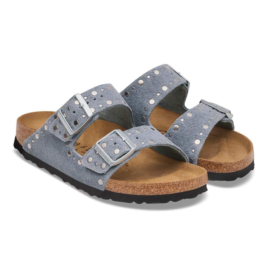 Arizona Rivet Suede Leather - Stone Blue