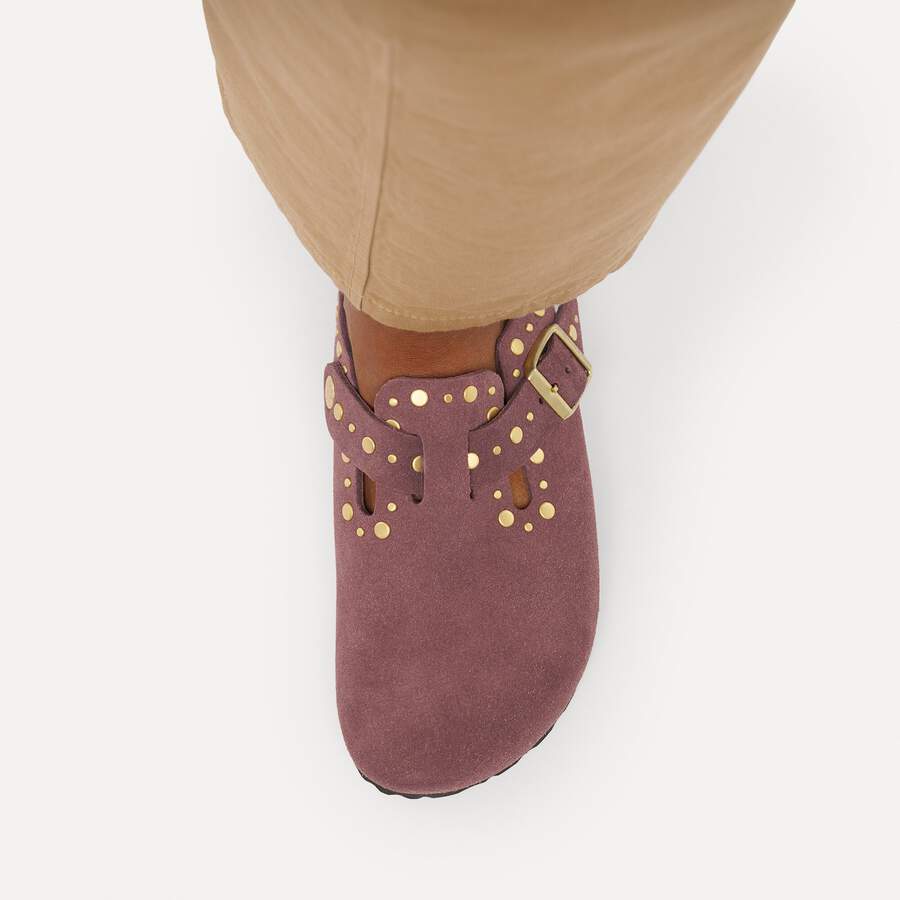 Boston Rivet Suede Leather - Pepper