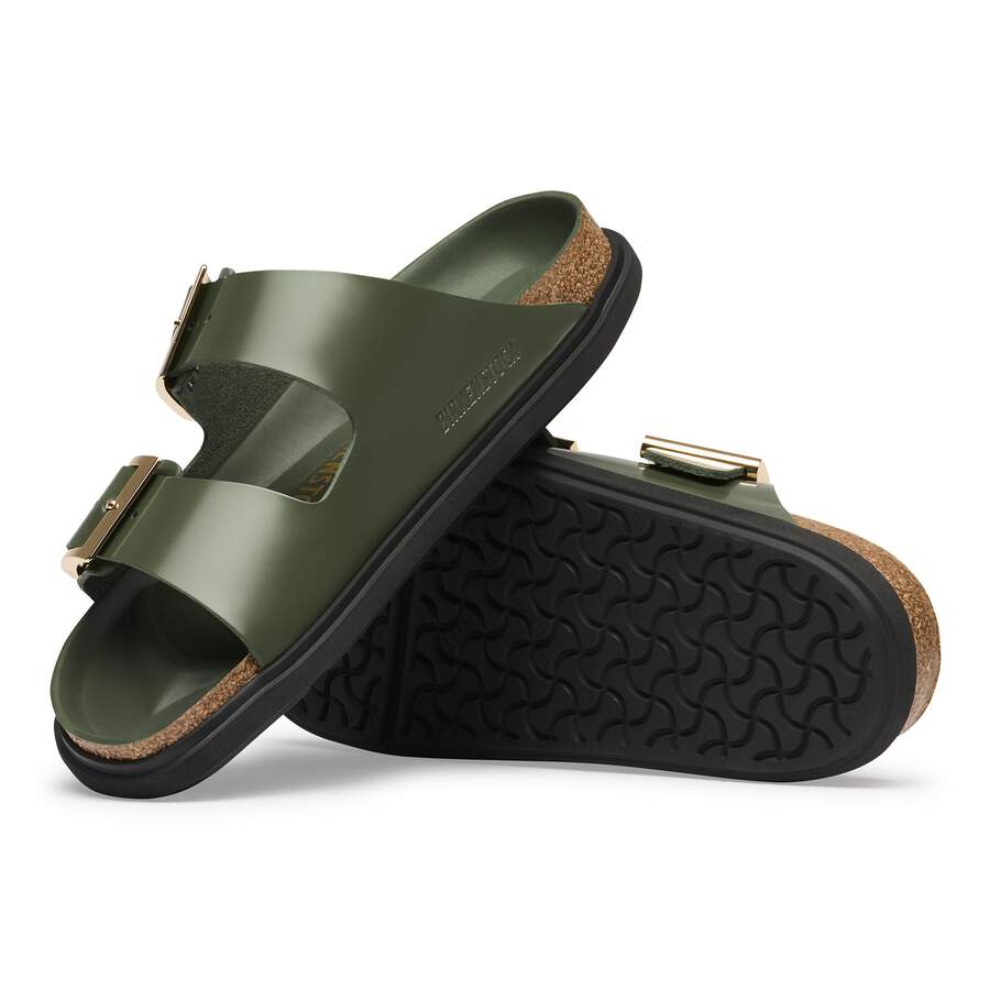 Arizona Droplet Buckle Natural Leather Patent - High-Shine Thyme