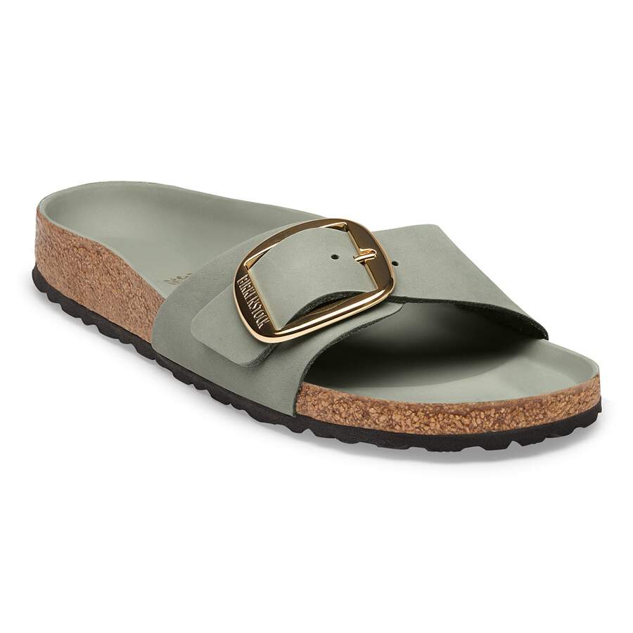 Madrid Big Buckle Natural Leather Oiled - Pure Sage
