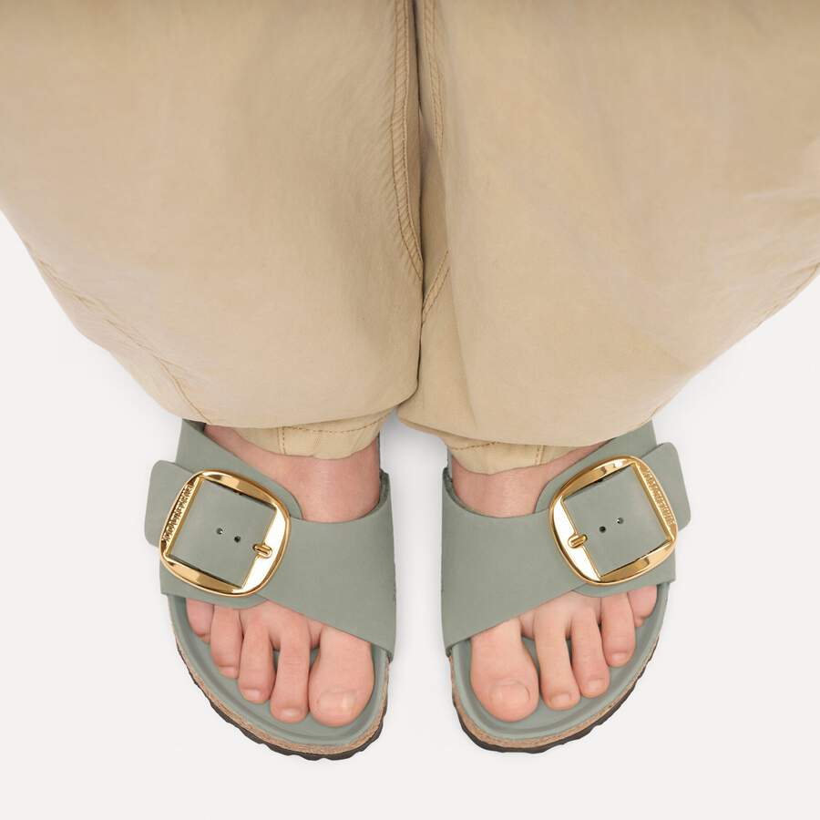 Madrid Big Buckle Natural Leather Oiled - Pure Sage