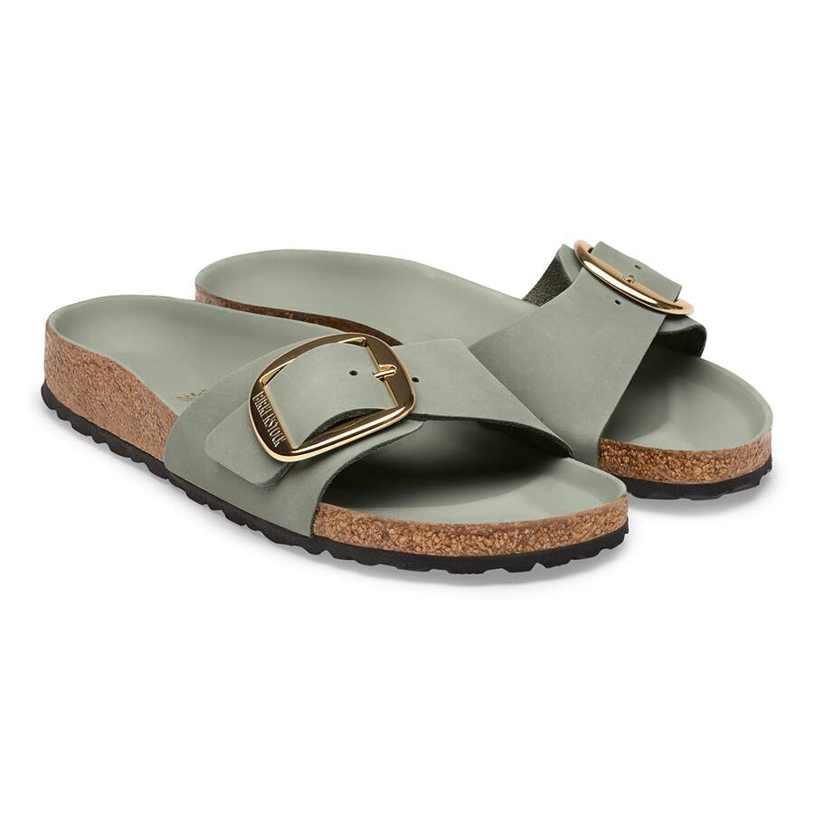 Madrid Big Buckle Natural Leather Oiled - Pure Sage