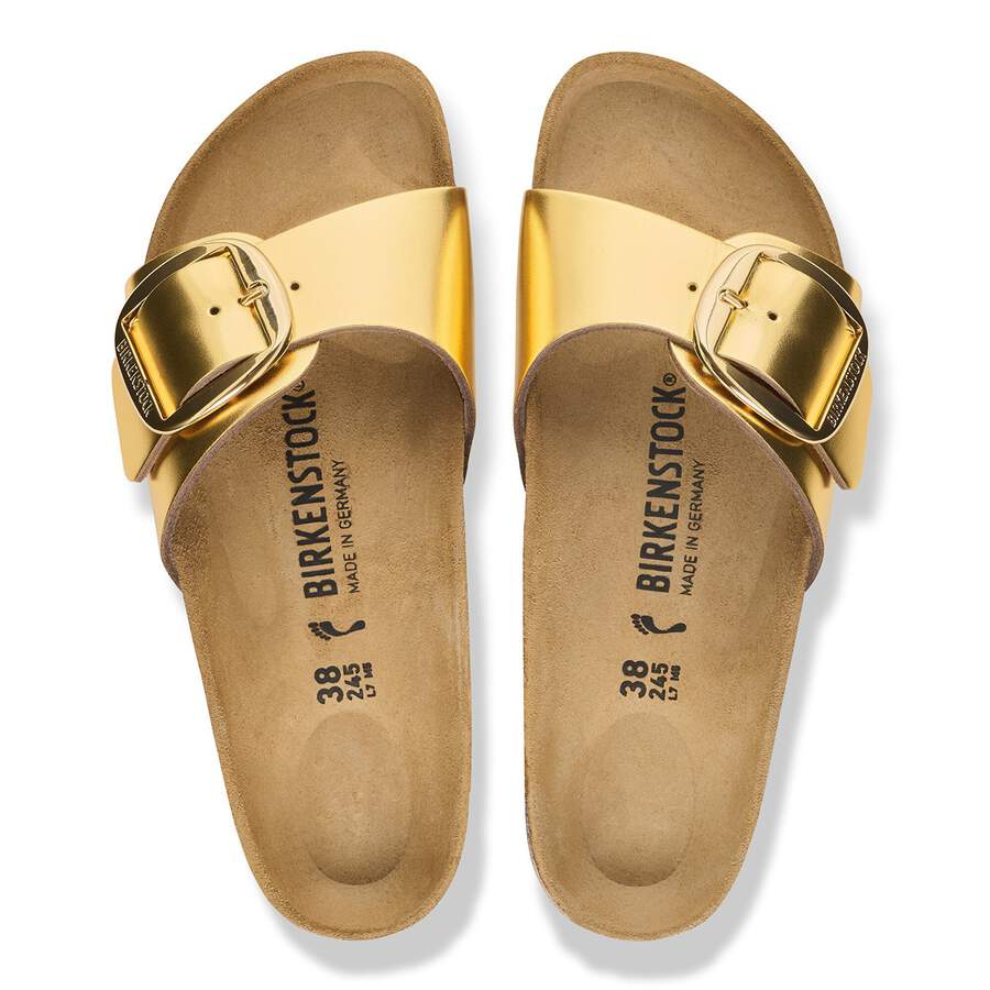 Madrid Big Buckle Natural Leather - Gold