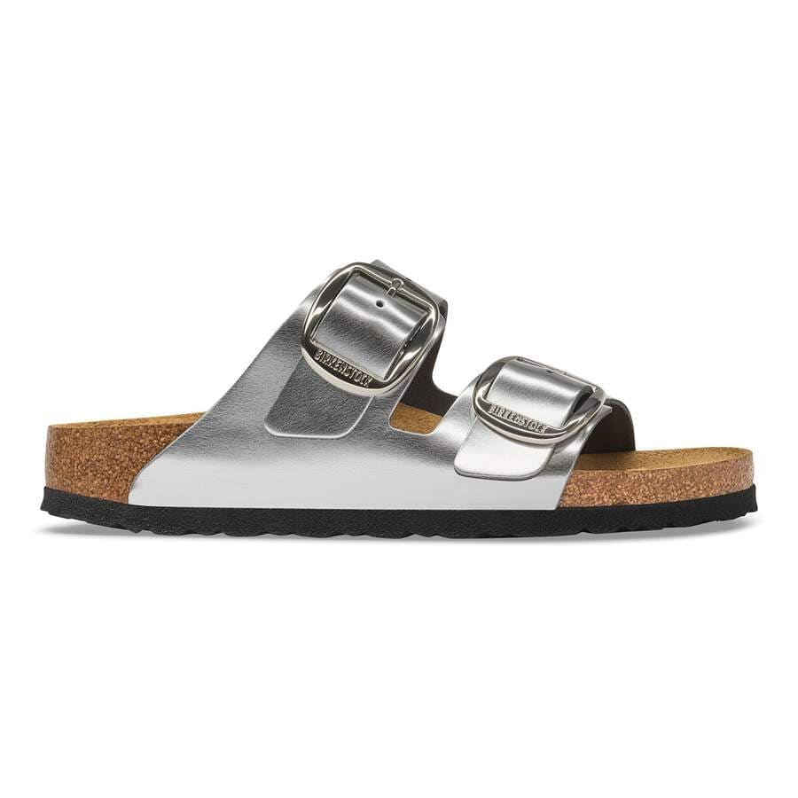Arizona Big Buckle Natural Leather - Metallic Silver