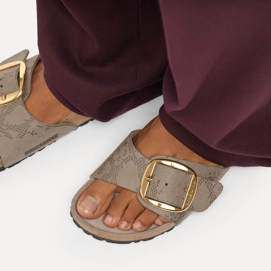 Madrid Big Buckle Synthetik - Python Gray Taupe