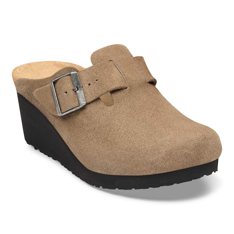 Fanny Suede Leather - Gray Taupe/ Black