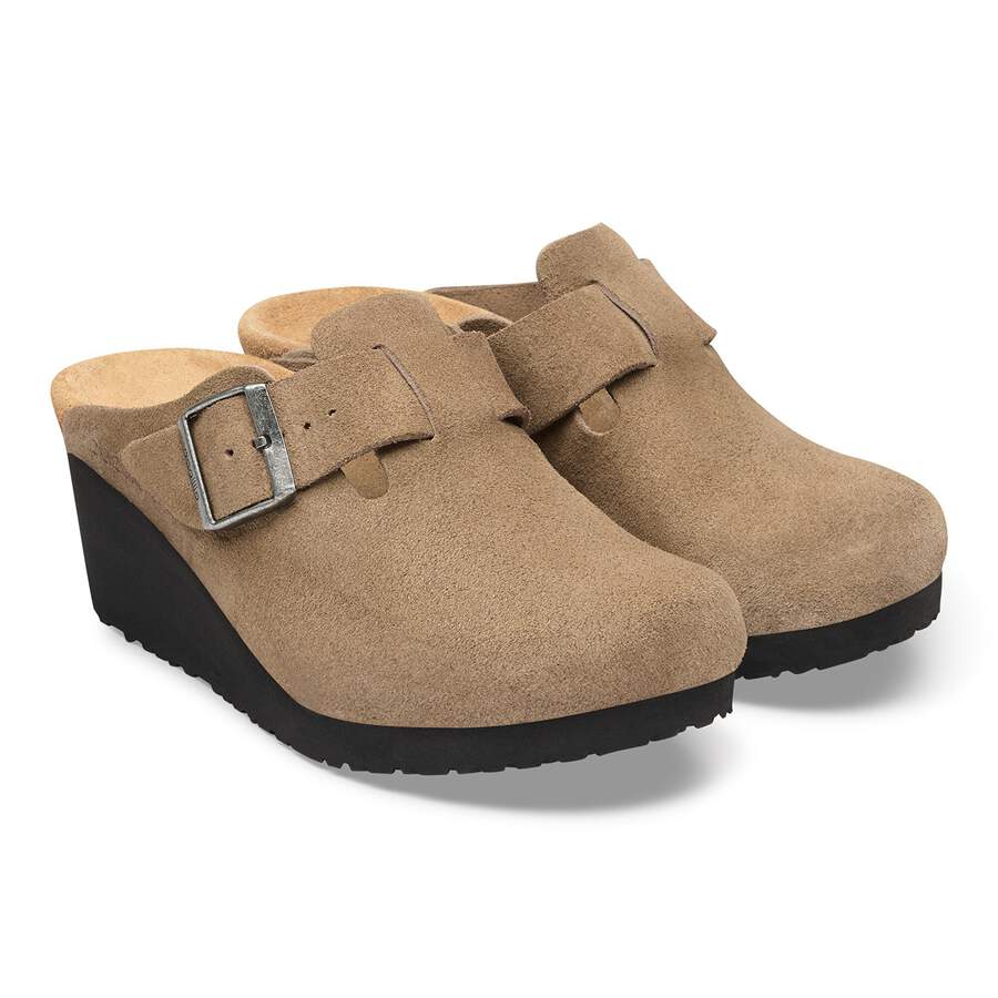 Fanny Suede Leather - Gray Taupe/ Black