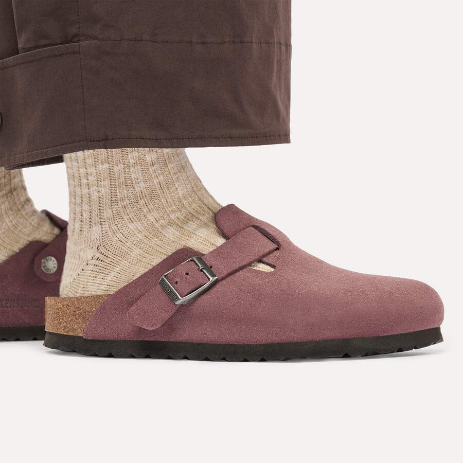 Boston Soft Footbed Suede Leather - Pepper