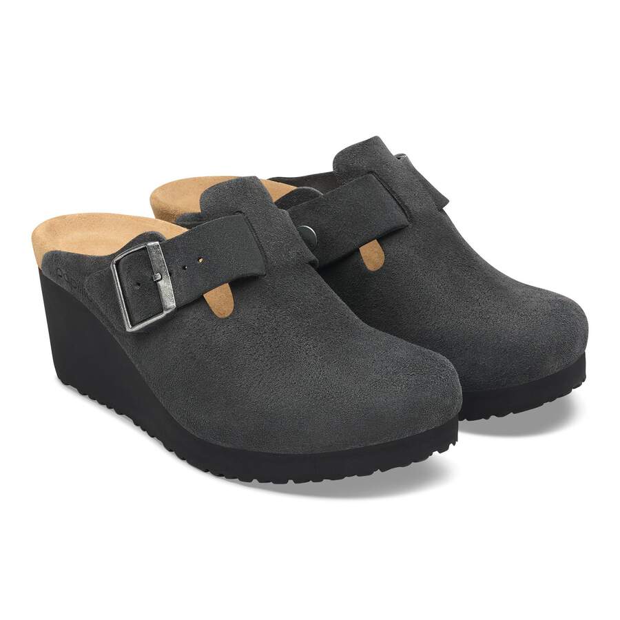 Fanny Suede Leather - Charcoal/Black