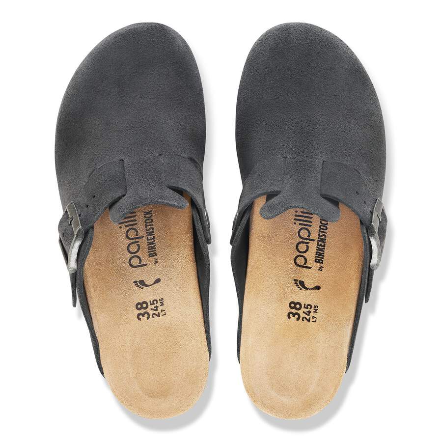 Fanny Suede Leather - Charcoal/Black