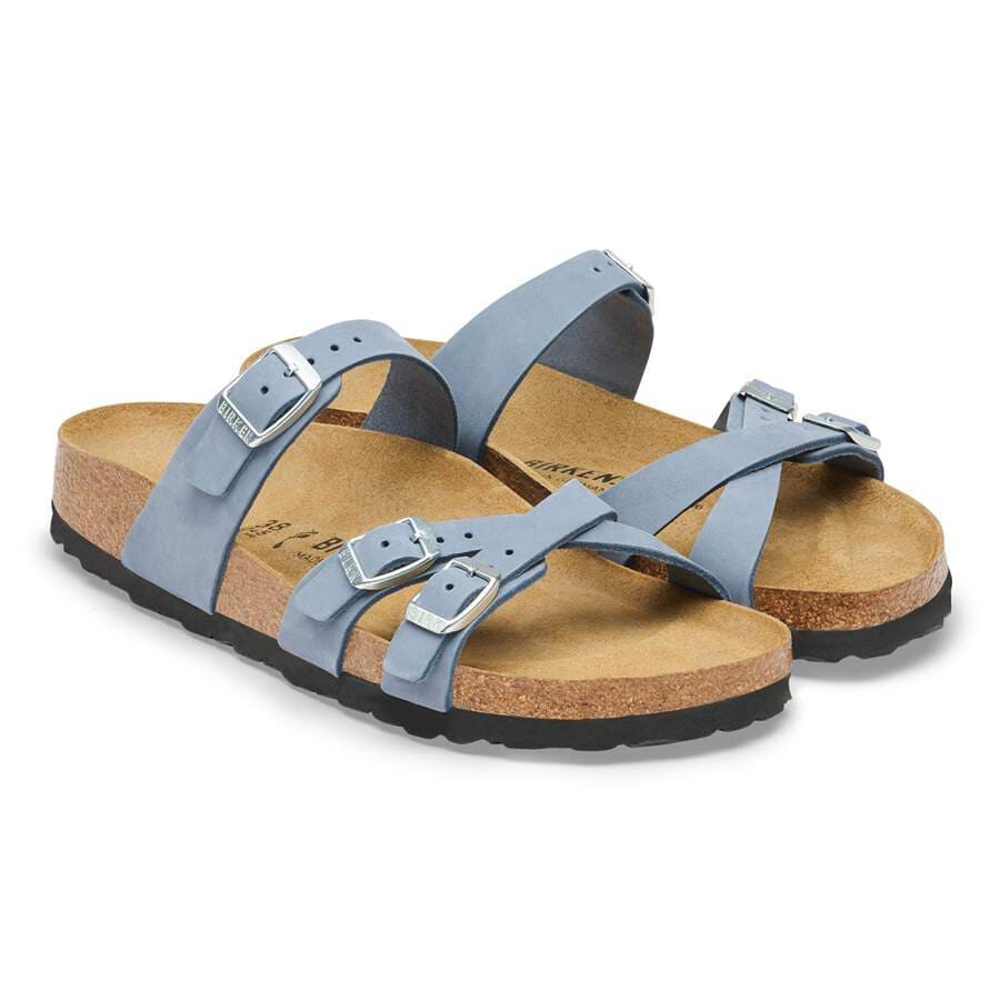 Franca Nubuck Leather - Stone Blue