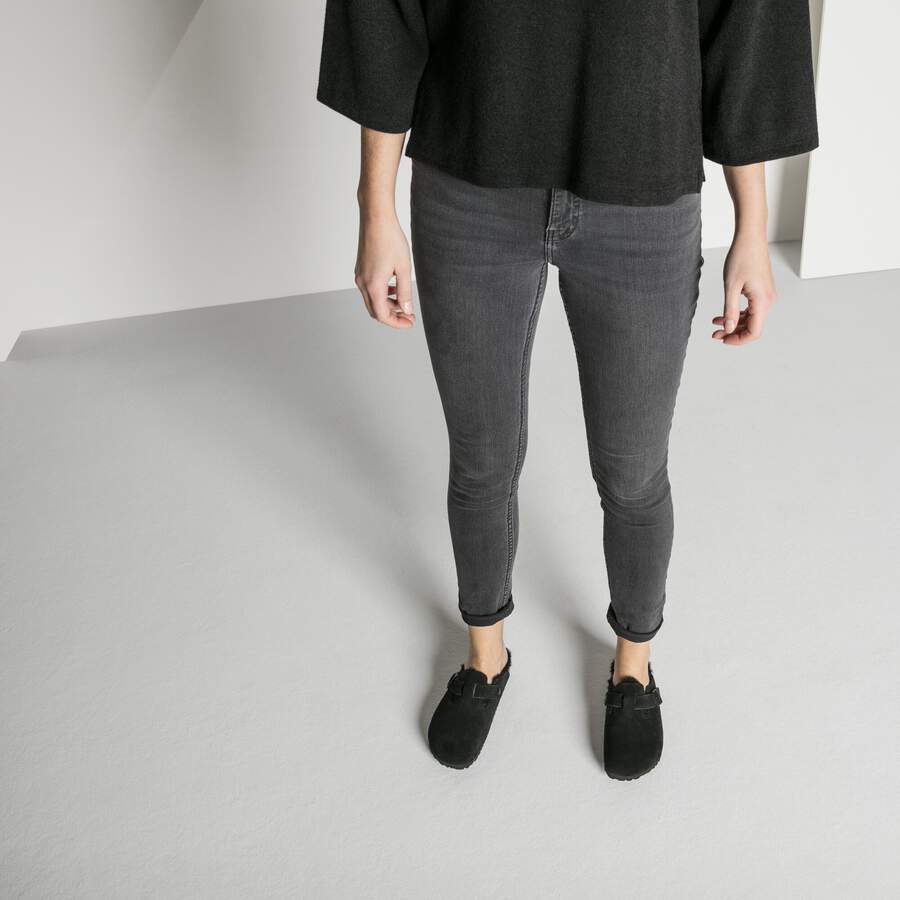 Boston Shearling Suede Leather - Black