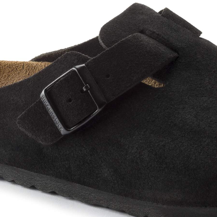 Boston Soft Footbed Suede Leather - Black
