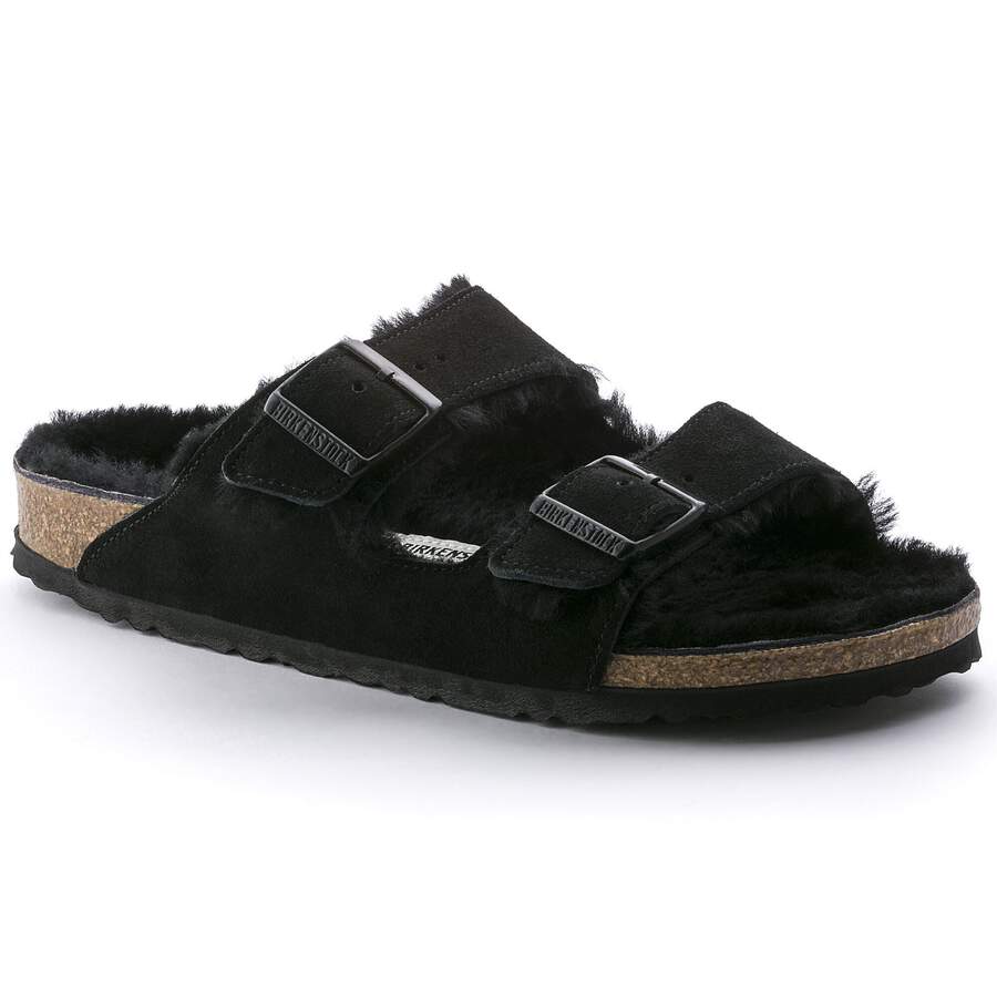 Arizona Shearling Suede Leather/Fur - Black
