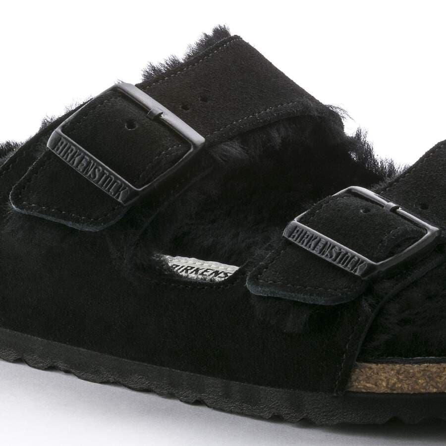 Arizona Shearling Suede Leather/Fur - Black
