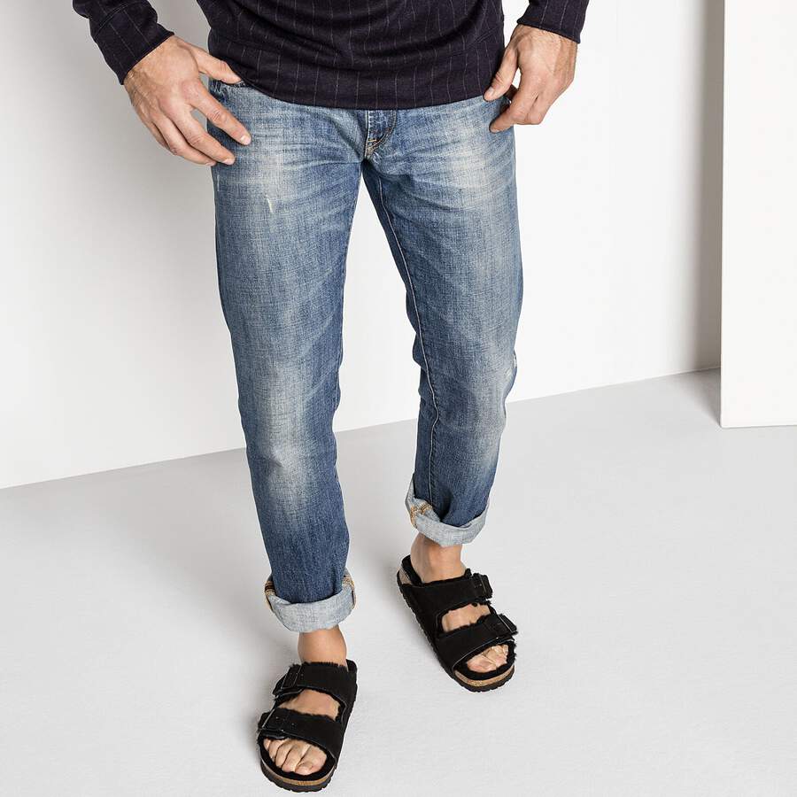 Arizona Shearling Suede Leather/Fur - Black