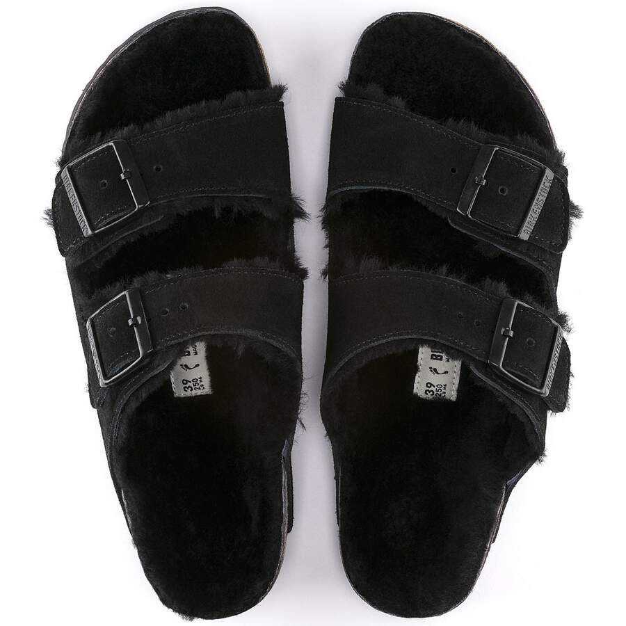Arizona Shearling Suede Leather/Fur - Black